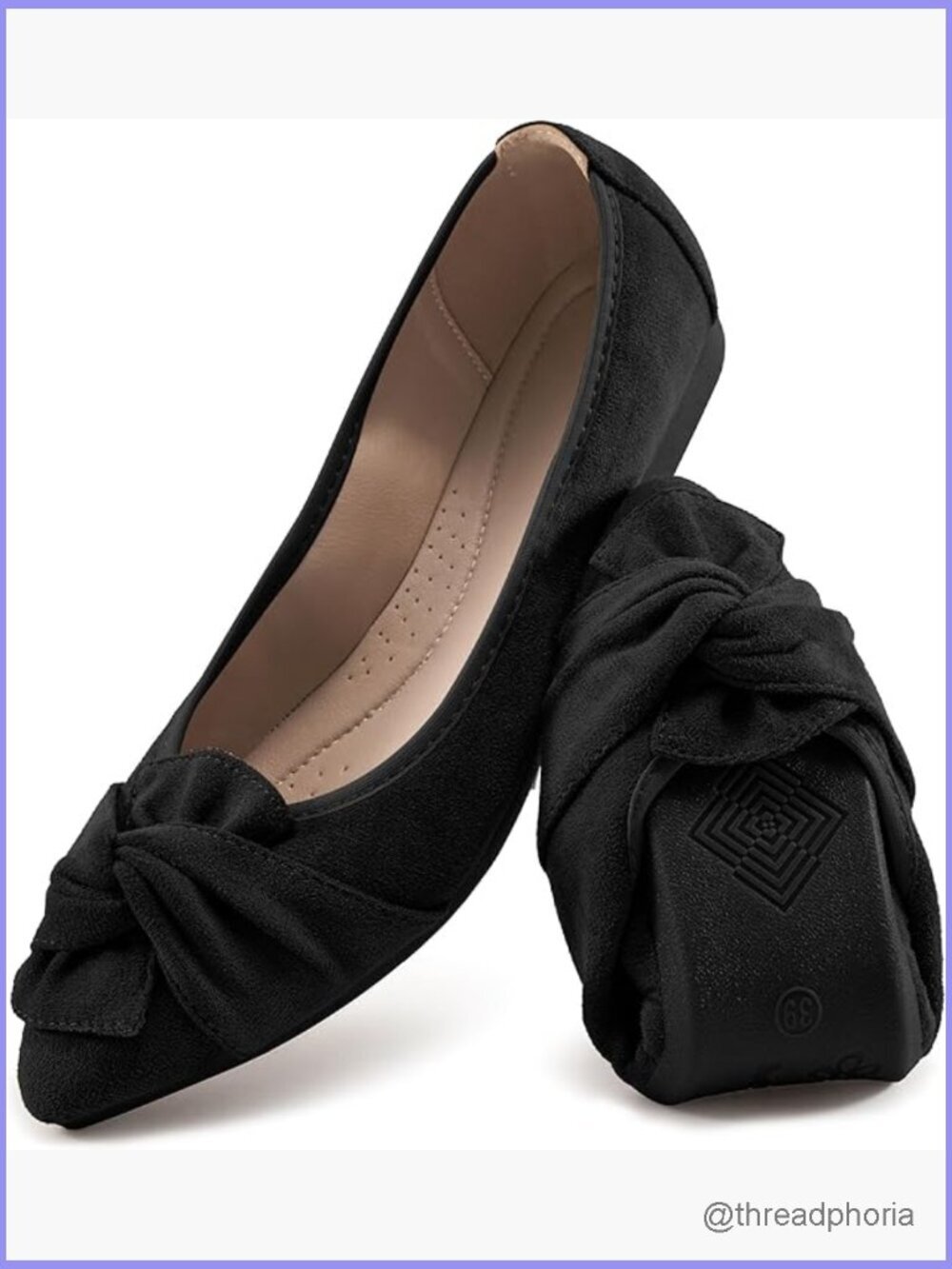 Comfortable Dressy Ballet Flats with Cushioned Insole - Slip On Work Shoes